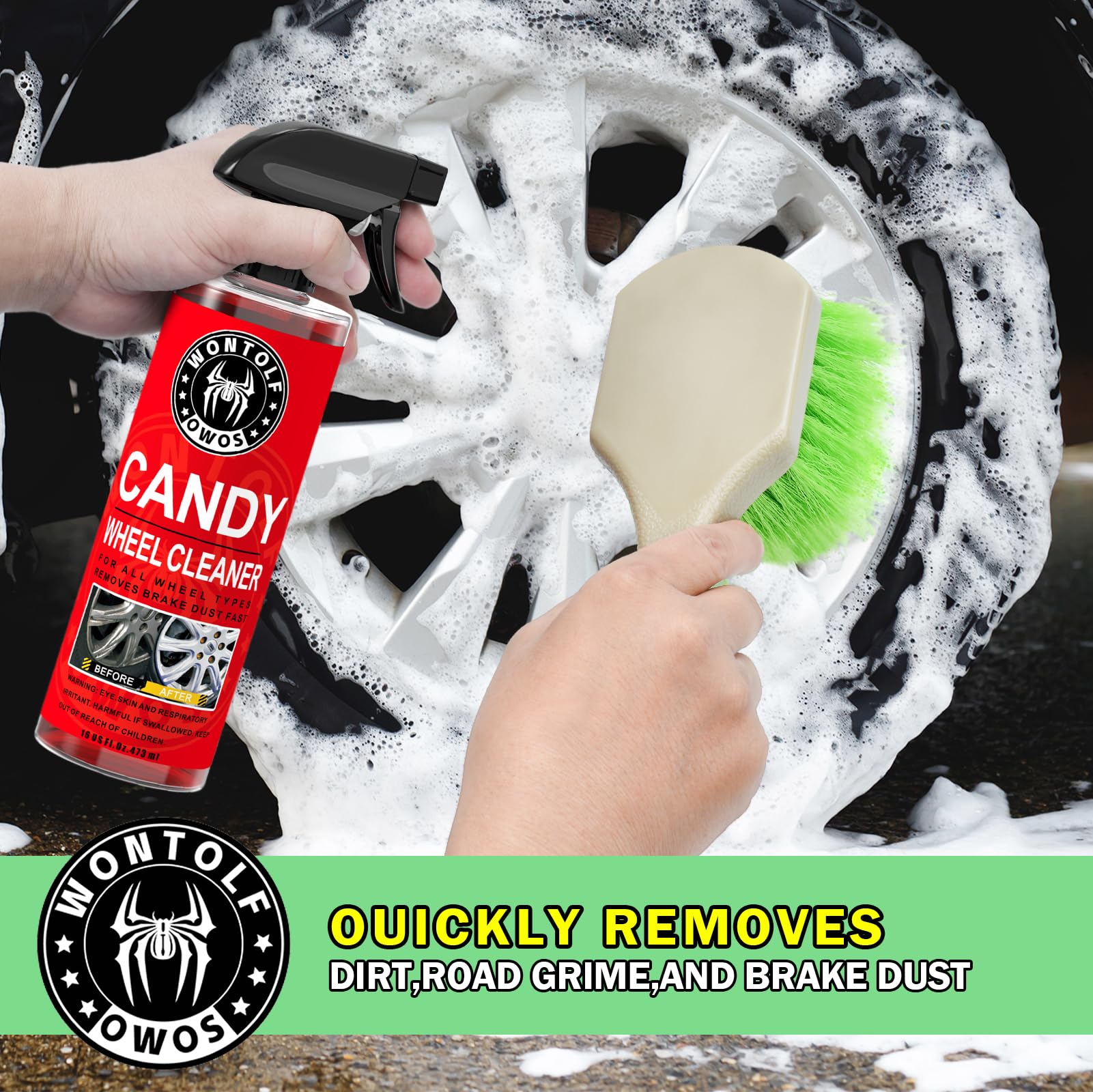 Wontolf citrus car wash soap bottle with suds for glossy paint restoration