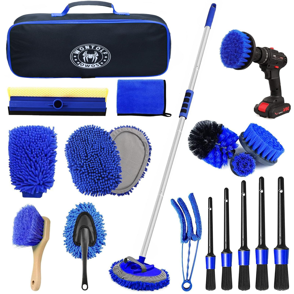 Wontolf front packaging showing full car wash kit and included tools for easy identification