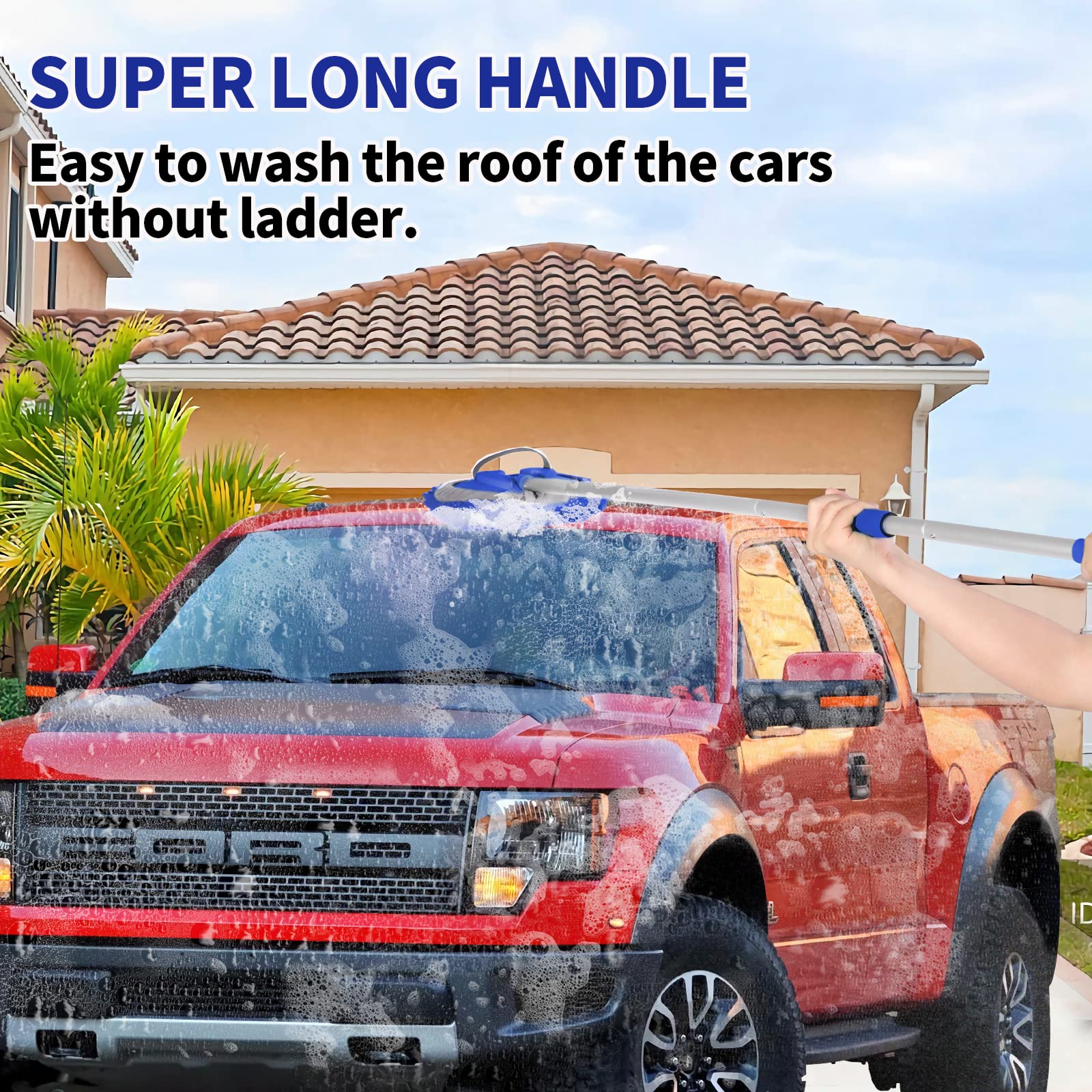 Wontolf lifestyle driveway scene showing practical home car washing convenience
