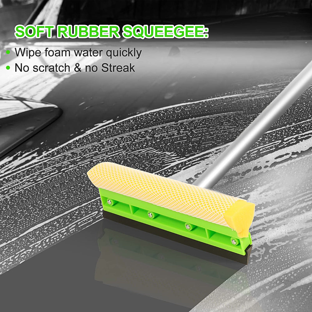 Wontolf squeegee clearing windshield for streak-free glass finishing