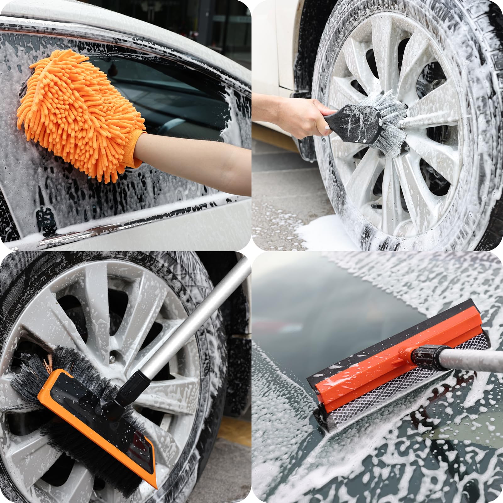 Wontolf rubber squeegee clearing windshield water for streak-free visibility