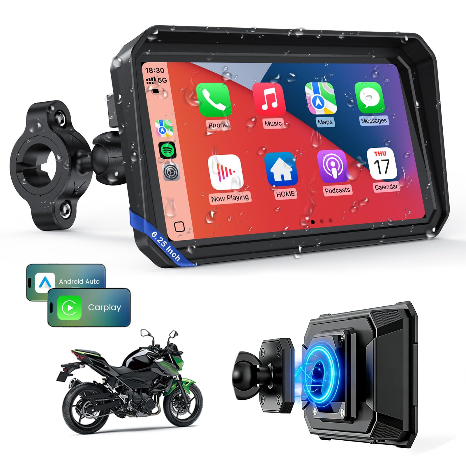 WonVon front display on mount showing clear directions and improved safety