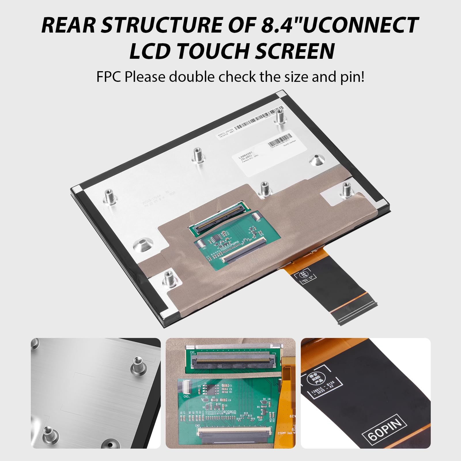 WonVon screen beside ruler demonstrating 8.4-inch size for accurate comparison