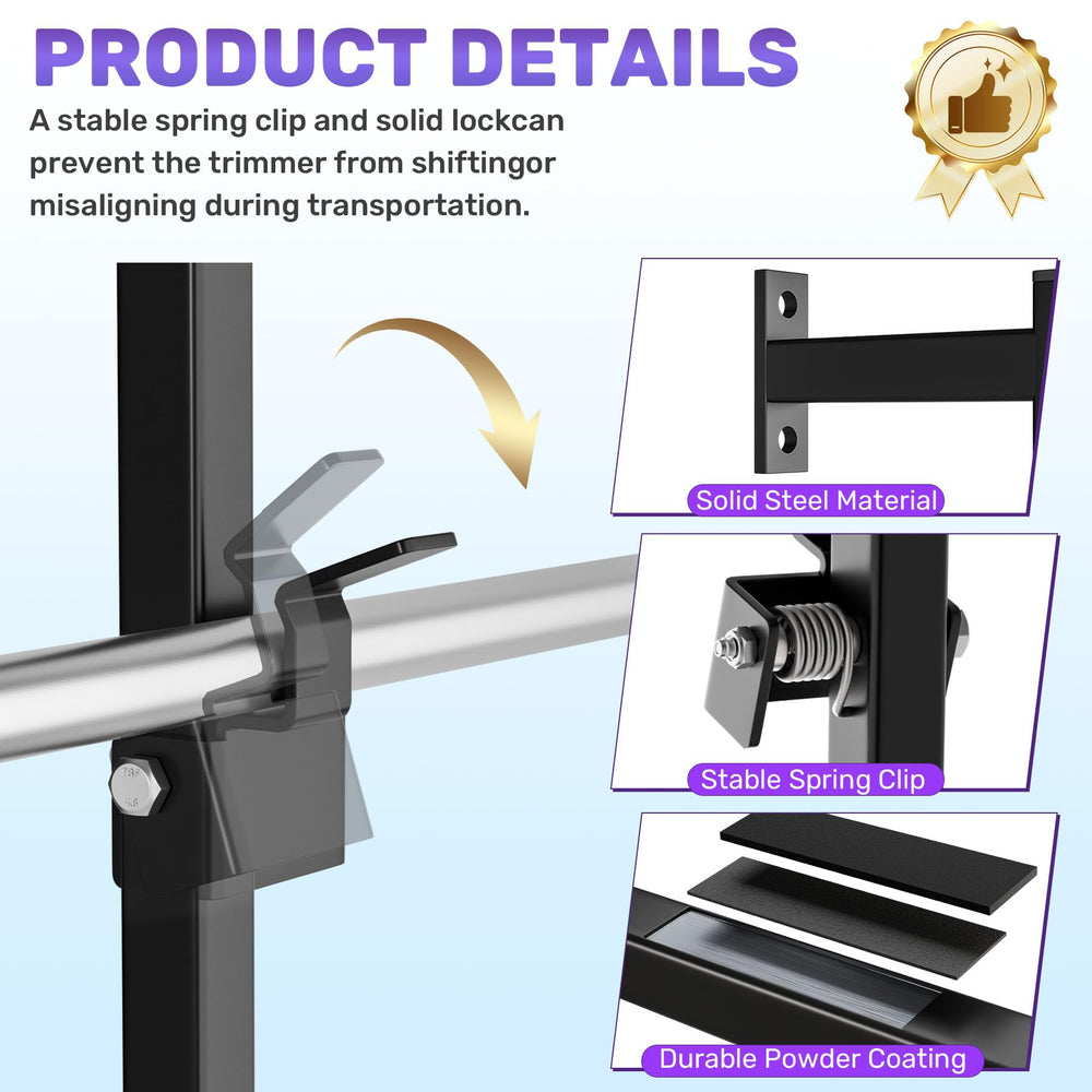 WooFog holding three trimmers securely to reduce movement and prevent damage on the road
