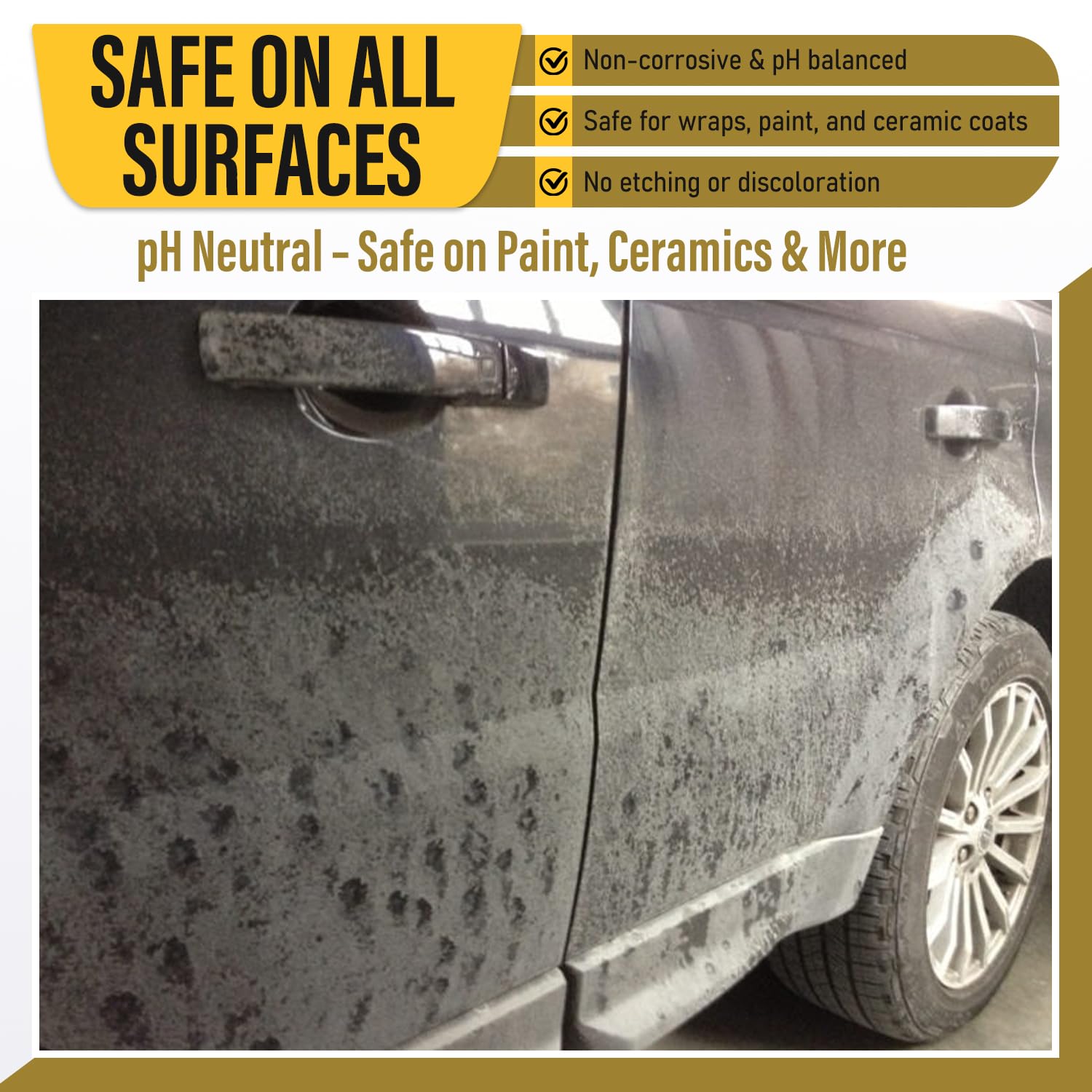 woolwax SALTBUSTER before and after car hood demonstrating visible cleaning