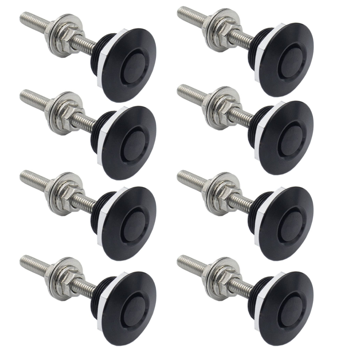 Woopeey front packaging showing full 8-piece hood pin set and benefits