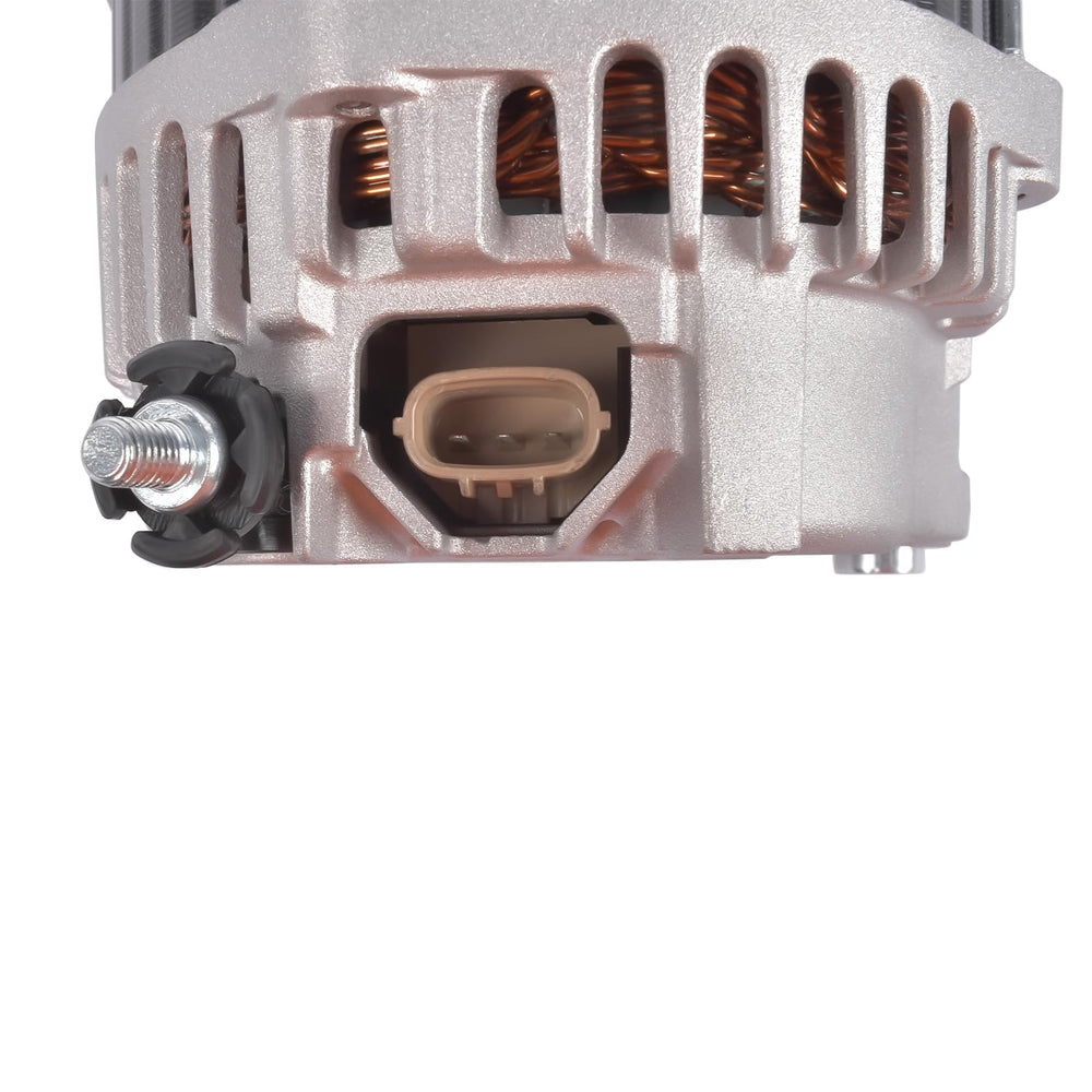 Woosphy alternator being handled during installation in Altima/Murano showing real-world fit benefit