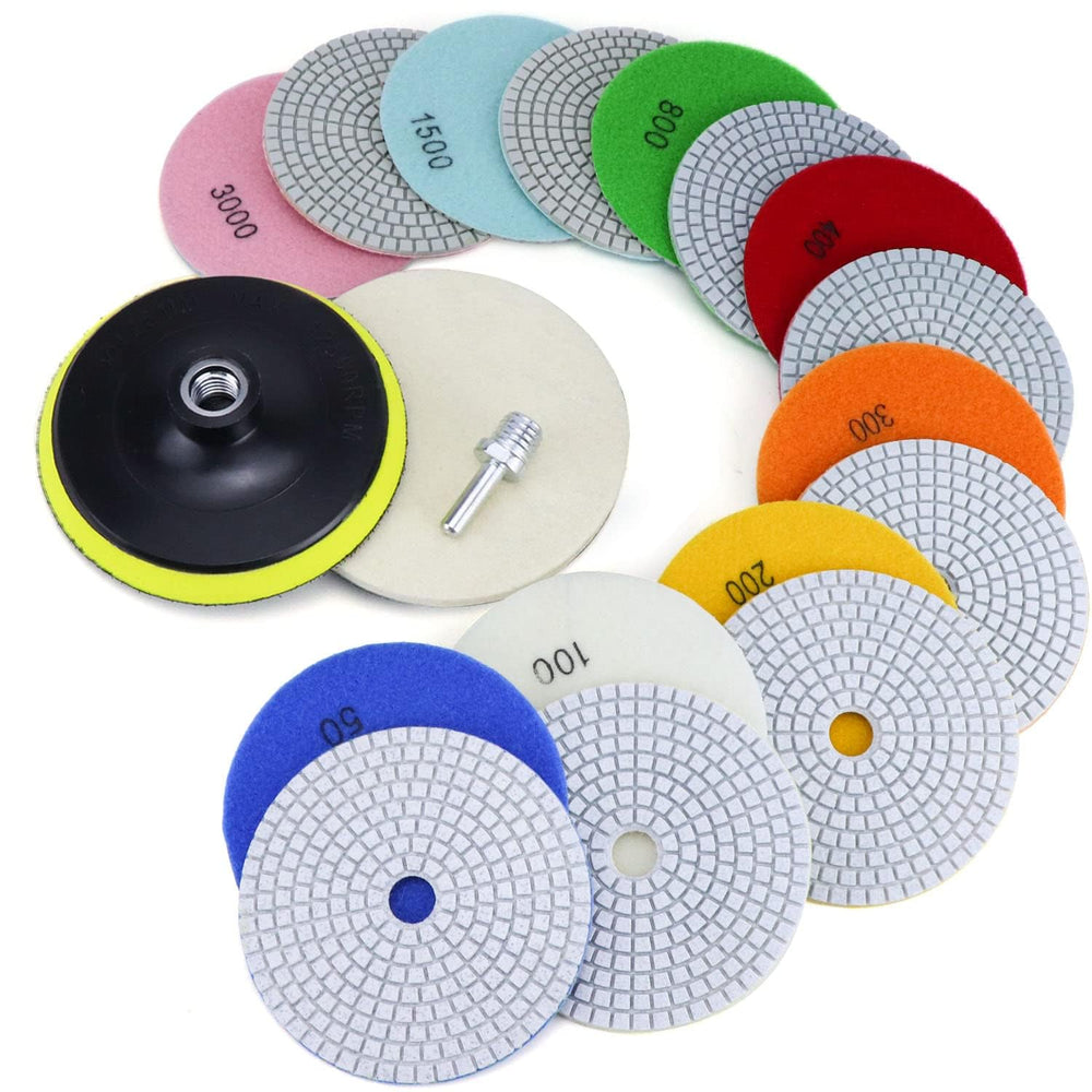 WORKEASE front packaging showing complete 5-inch polishing kit and benefits