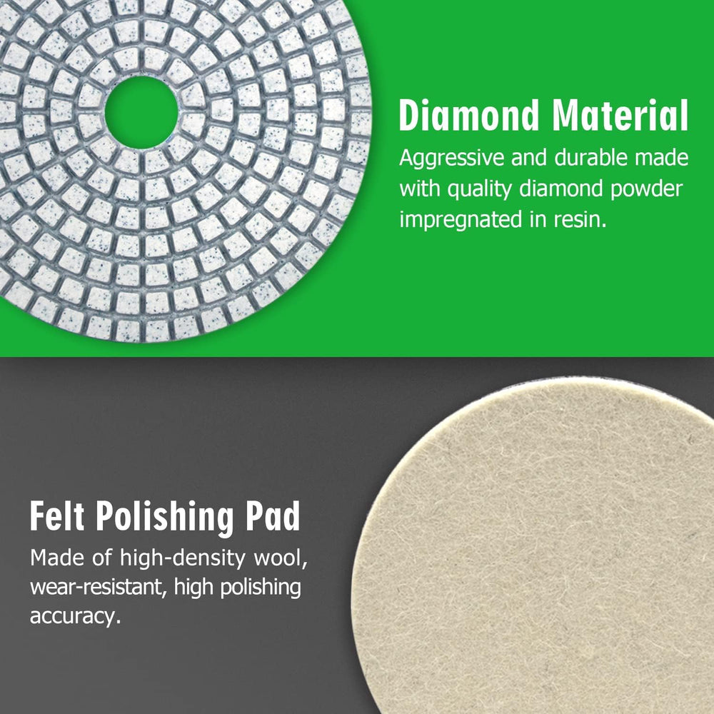 WORKEASE polished versus unpolished marble edge showing restored gloss