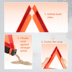 WORKKOOL base with sand port filled for weight, providing wind-resistant stability