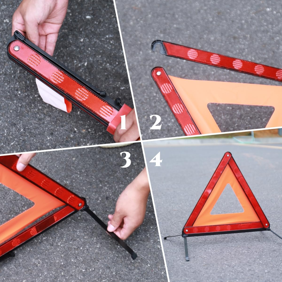 WORKKOOL triangle next to hand showing scale and lightweight handling