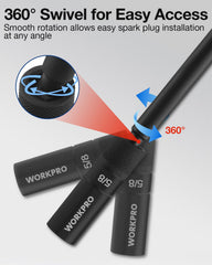WORKPRO 360° swivel in use for easy access to tight engine spaces