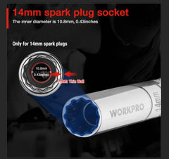 WORKPRO close-up of knurled handle for improved grip and hand control