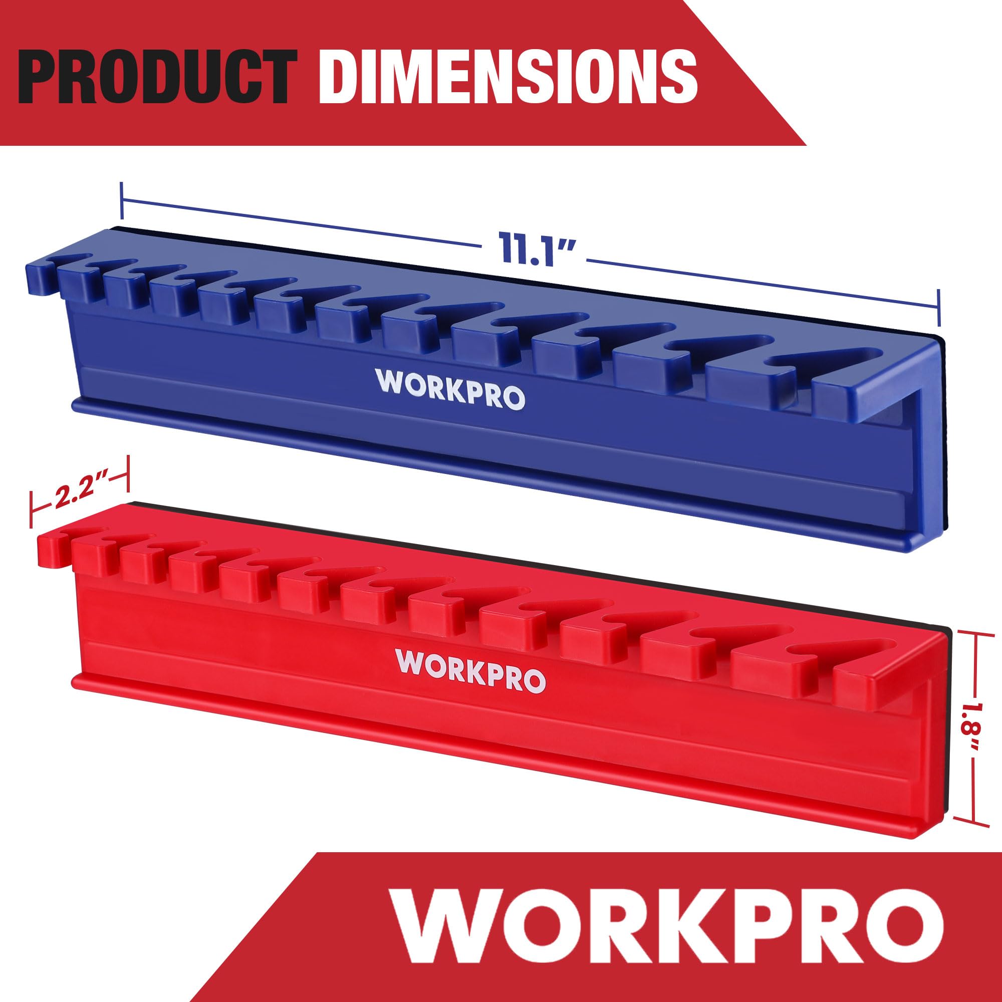 WORKPRO magnetic rubberized base close-up protecting surfaces and holding firmly