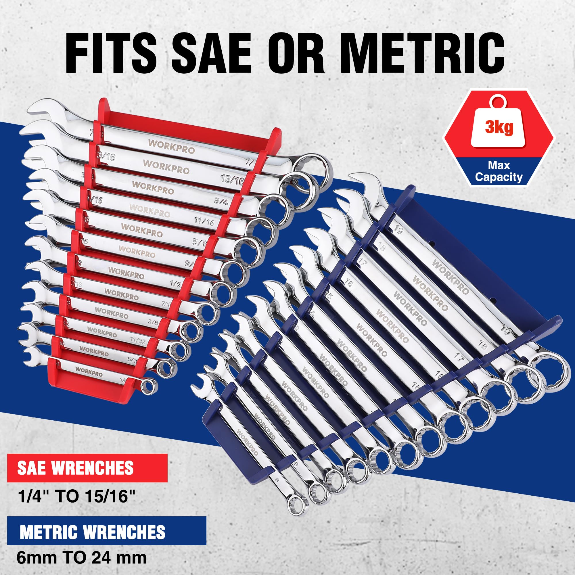 WORKPRO red and blue trays side-by-side for quick system sorting