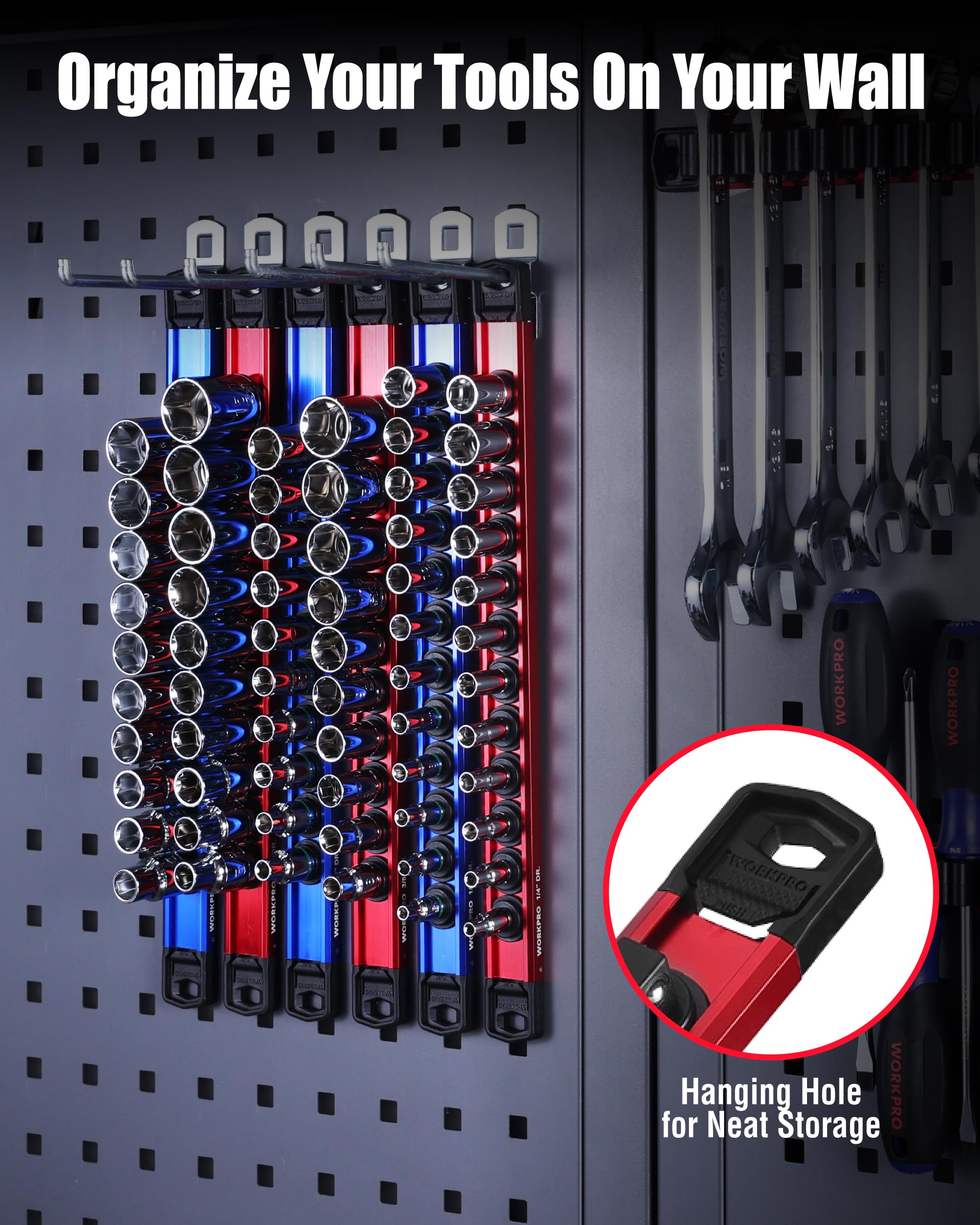WORKPRO disassembled clips laid out for easy replacement and customization benefit