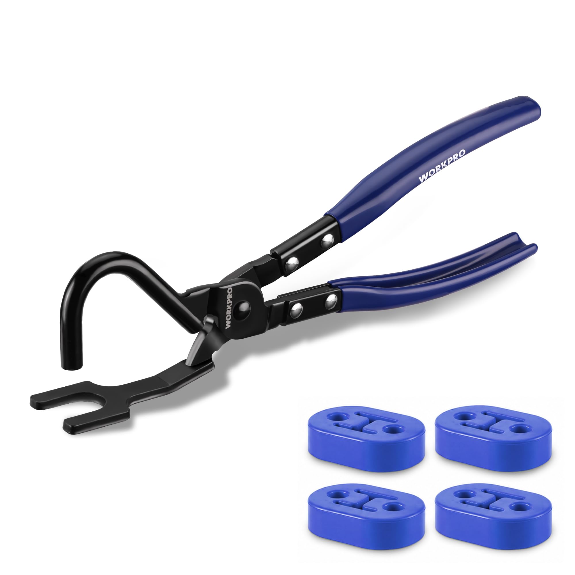 WORKPRO tool front view showing full 12-inch pliers and blue handles for durability