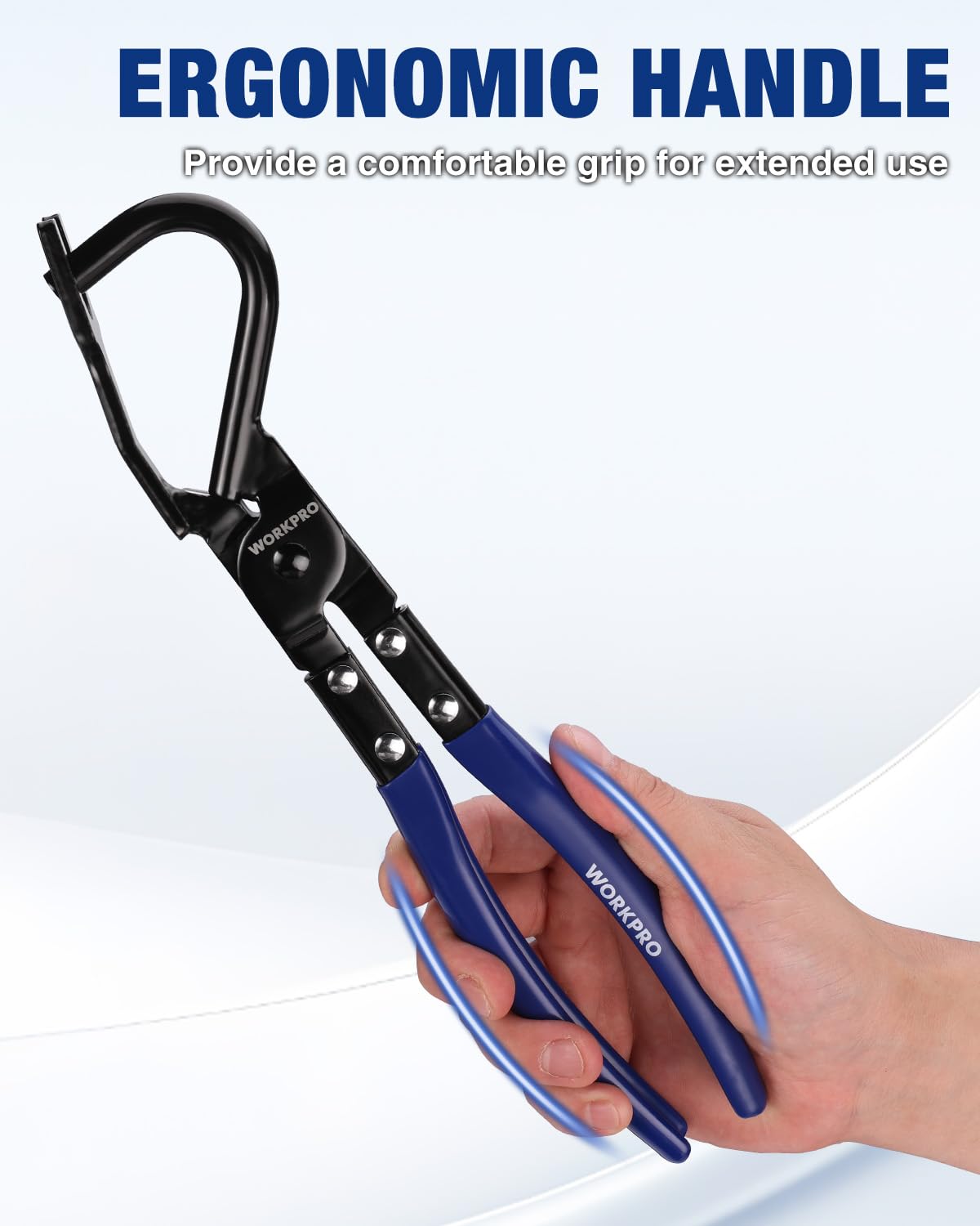 WORKPRO tool beside ruler showing 12-inch length and 2.52-inch jaw capacity
