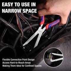WORKPRO detailed hook tip design for safe release of push-lock tabs