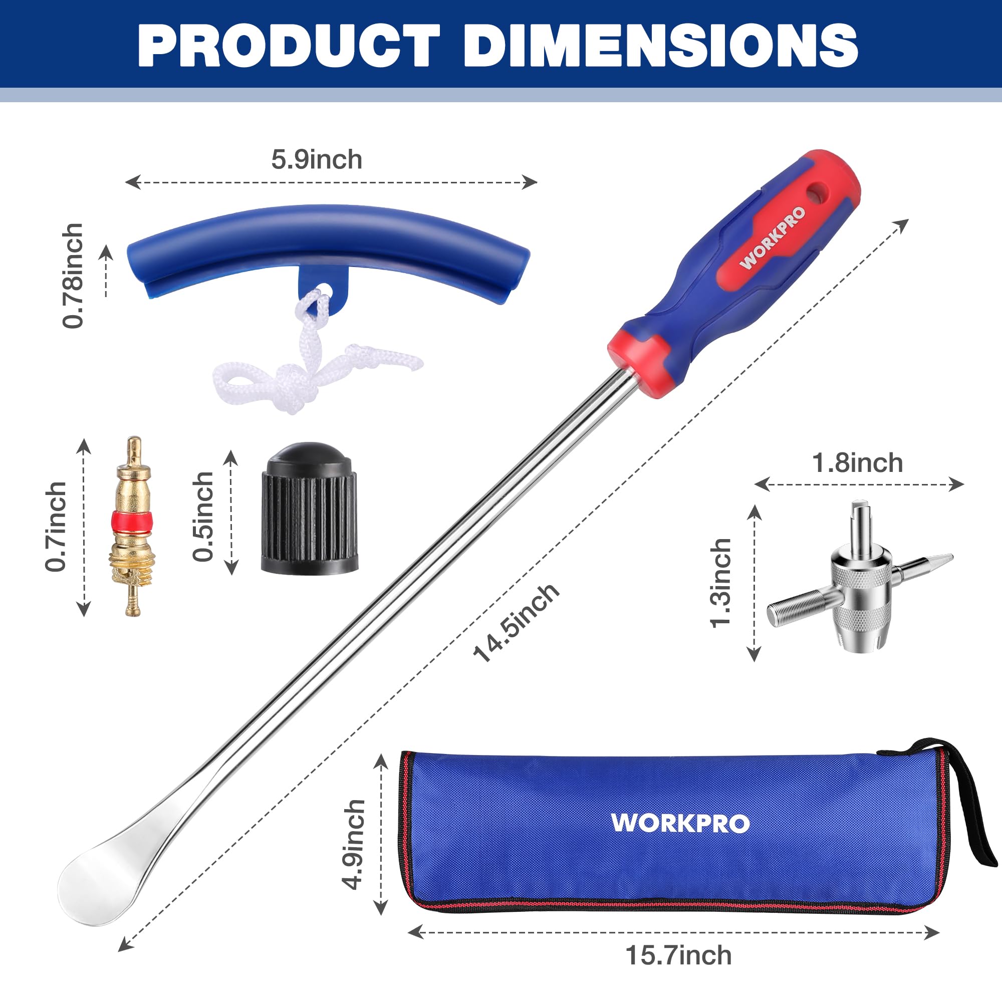 WORKPRO tire spoons removing an ATV tire demonstrating faster field repairs