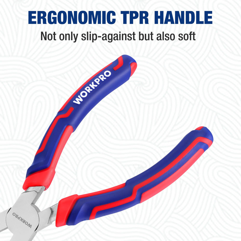 WORKPRO pliers disengaging an automotive connector to protect wires and terminals