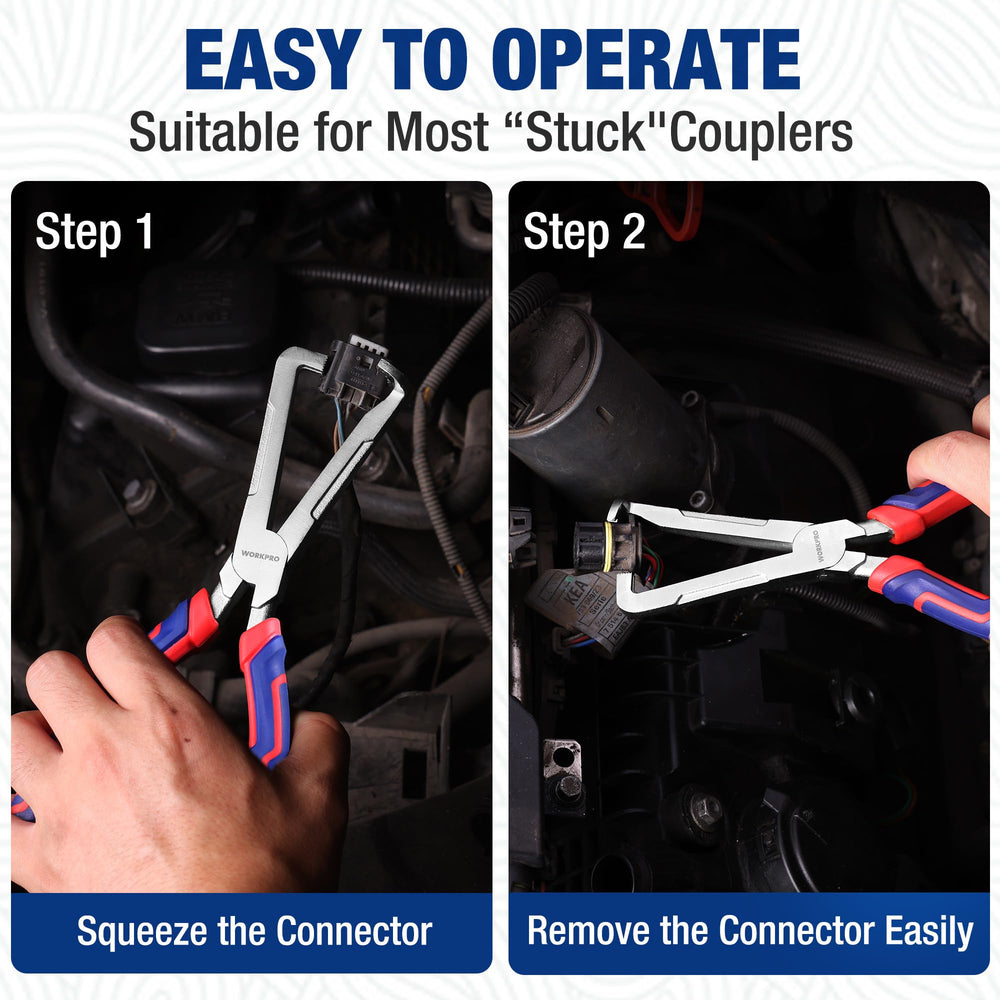 WORKPRO pliers beside ruler demonstrating the practical 8-inch working length