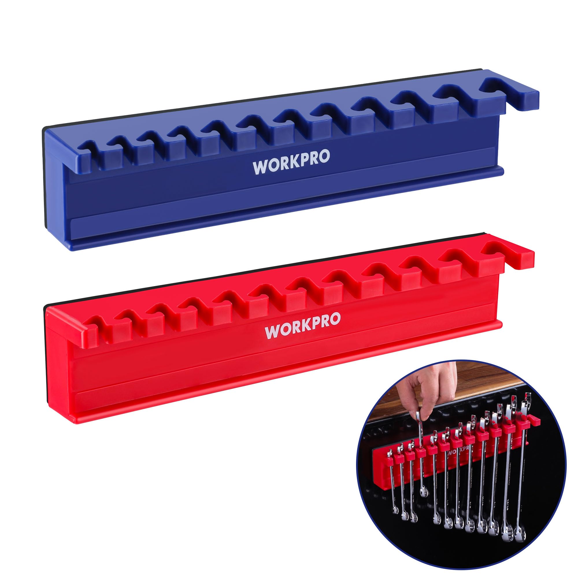 WORKPRO organizer on workbench illustrating tidy workspace and improved efficiency