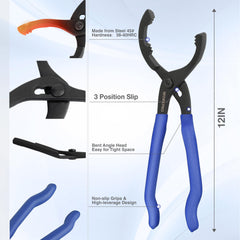 WORKPRO pliers angled head detail providing extra reach in tight spaces