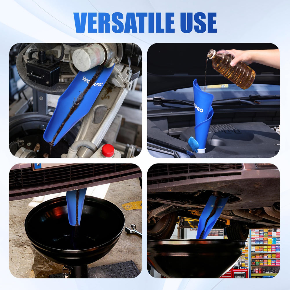 WORKPRO pliers gripping oil filter in engine bay improving removal control