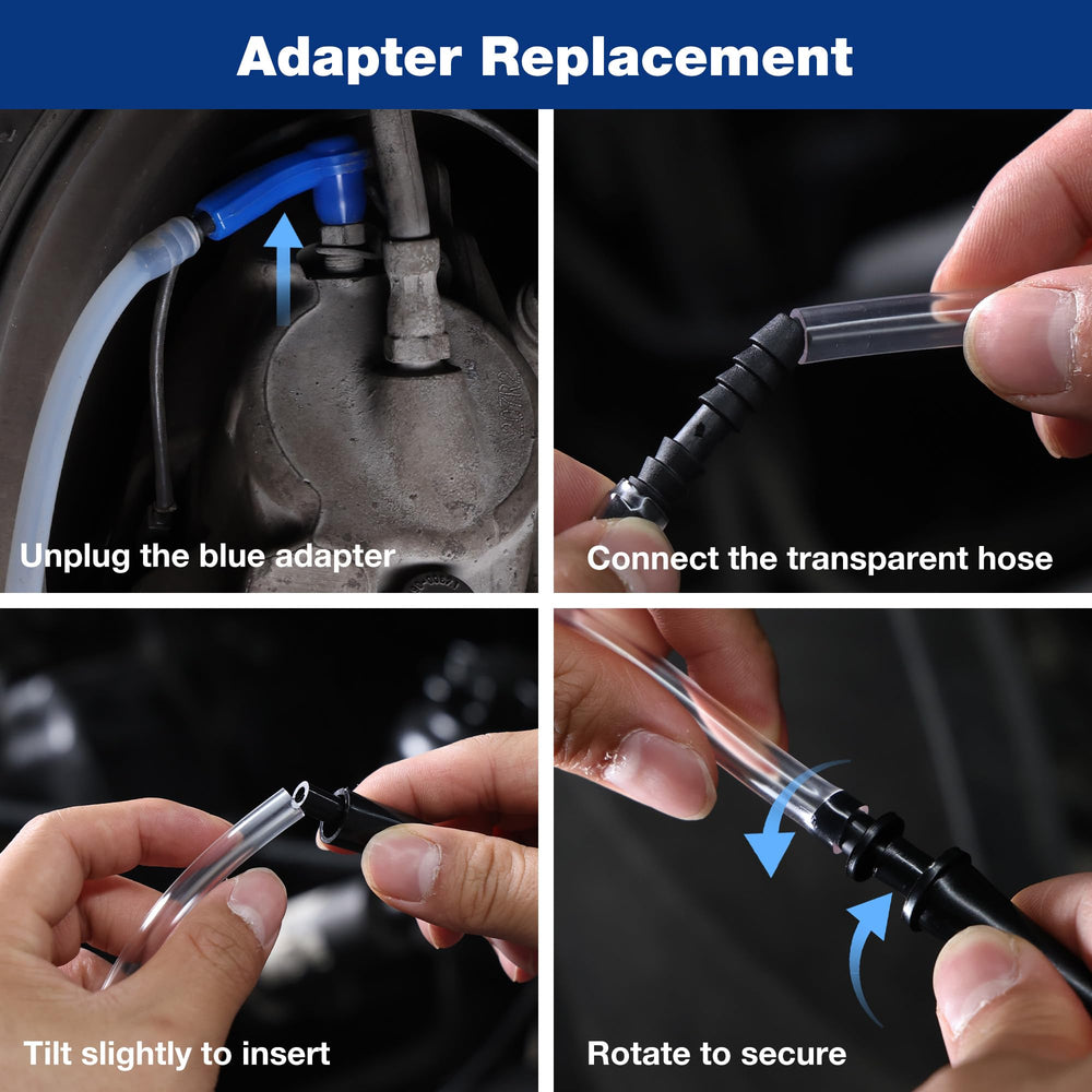 WORKPRO 1L refill bottle and air coupler connected, showing easy compressor hookup