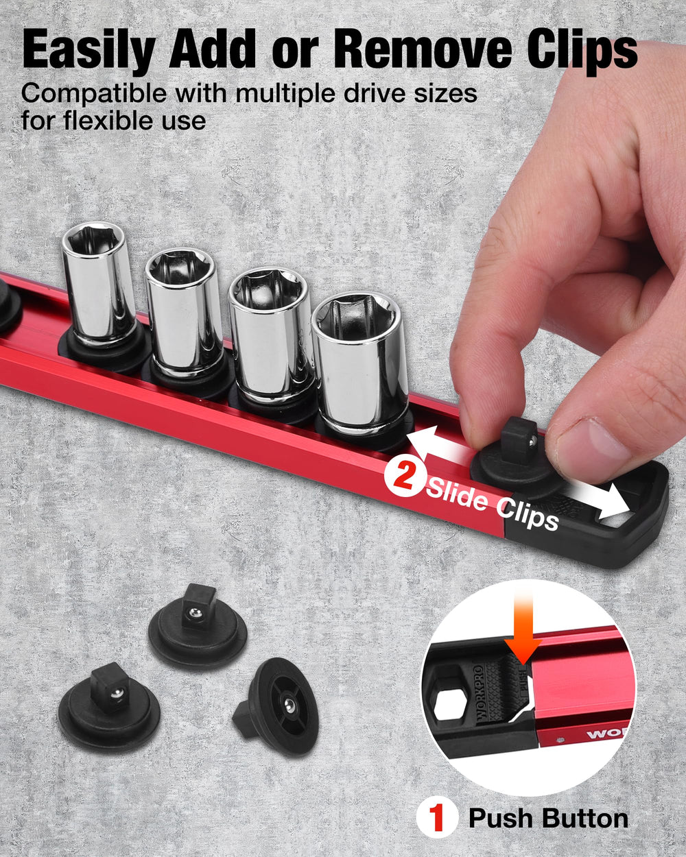 WORKPRO screwdrivers on rack illustrating visible organization and access benefit