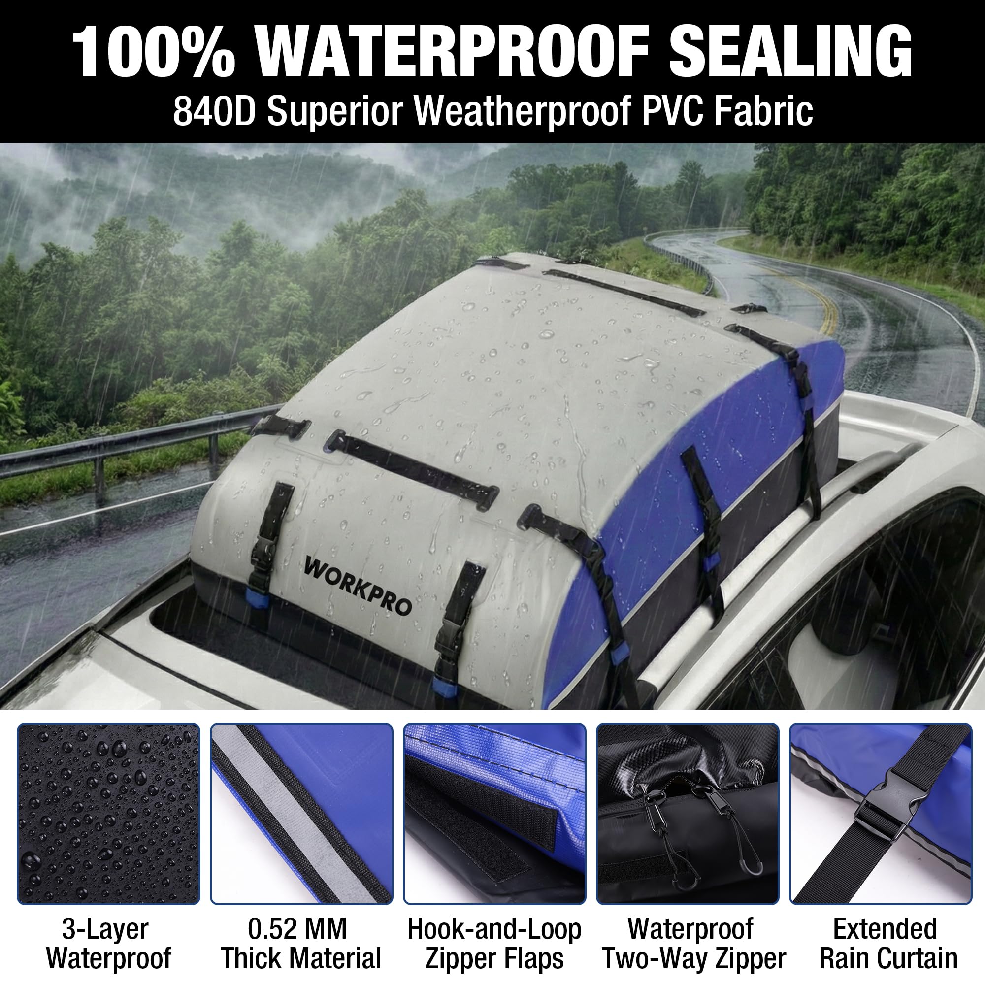 WORKPRO side profile installed on SUV demonstrating secure fit and extra cargo room