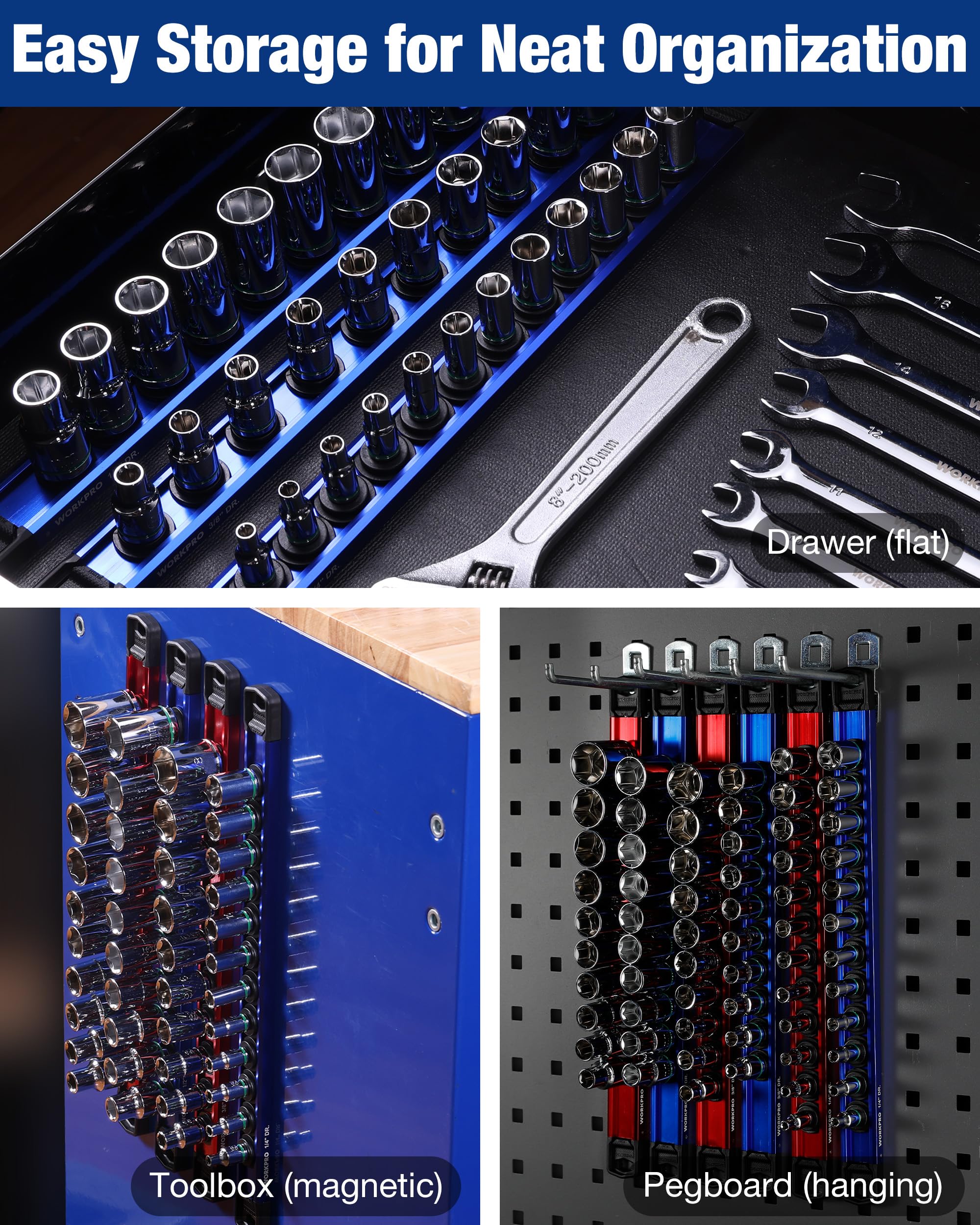 WORKPRO rail next to ruler showing compact size and space savings