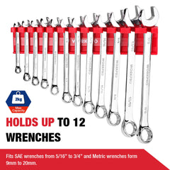WORKPRO clearly marked size slots for quick wrench identification and faster workflow