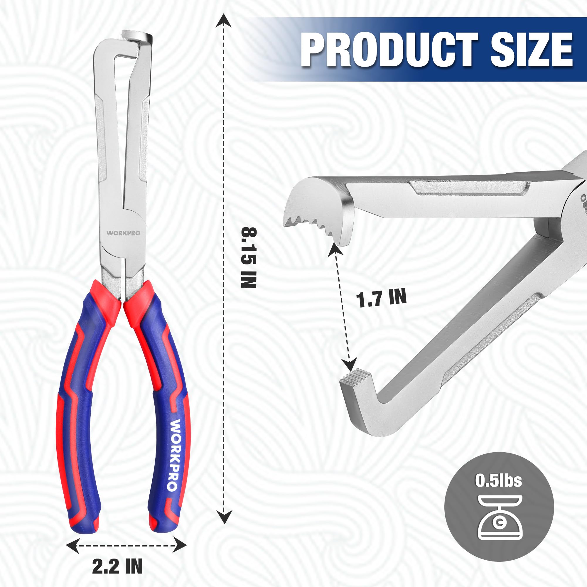 WORKPRO pliers stored in a toolbox ready for professional automotive repairs