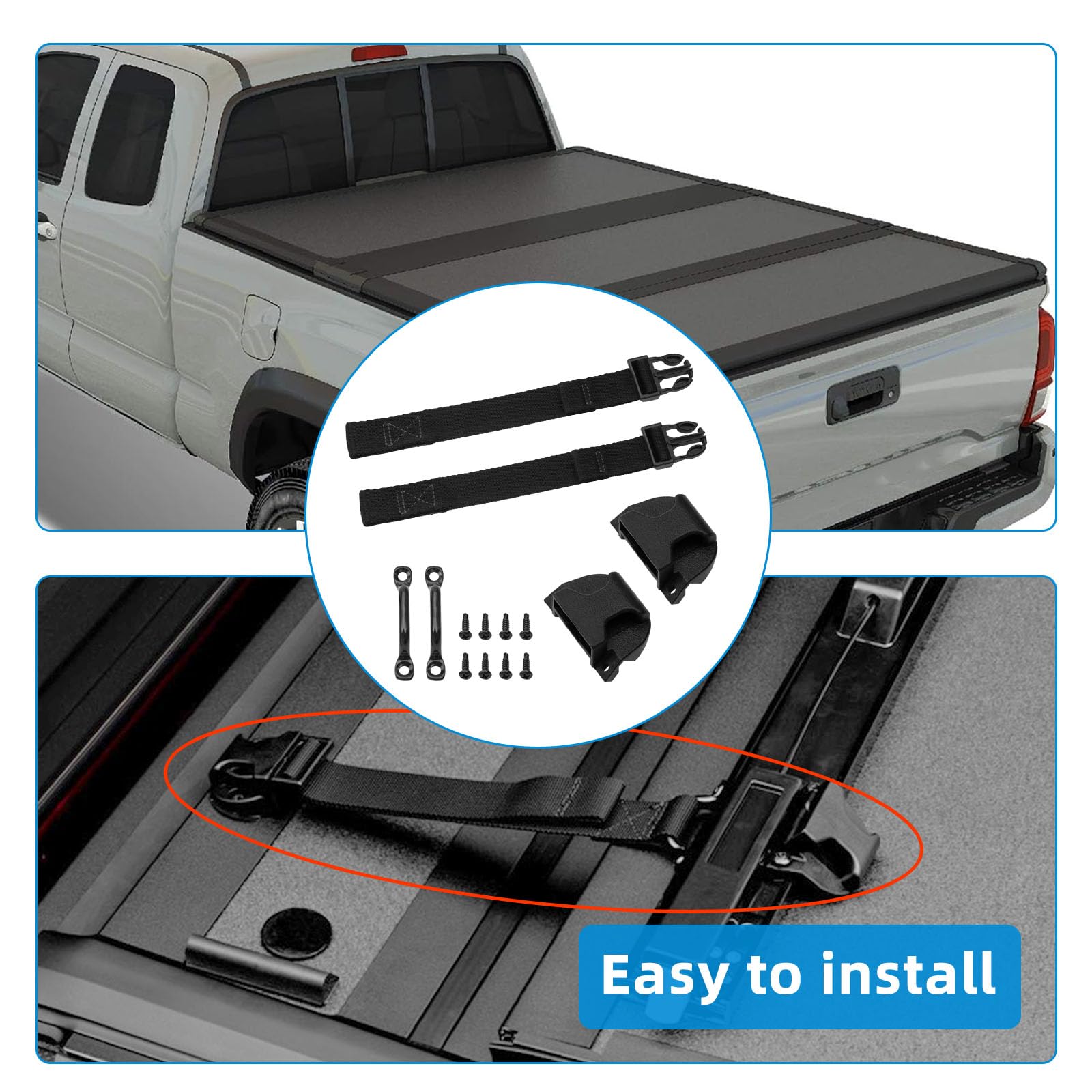 Wosijm installed on truck bed side view demonstrating stable fit and reduced cover movement