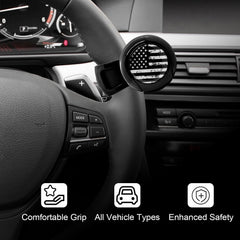 WOSITE spinner installed in car interior aiding low-speed turns safely