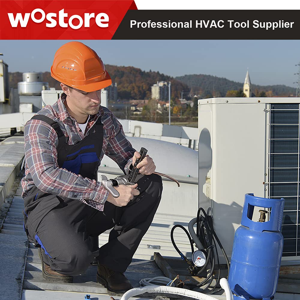 Wostore flaring kit beside ruler showing die size range and scale for accurate selection