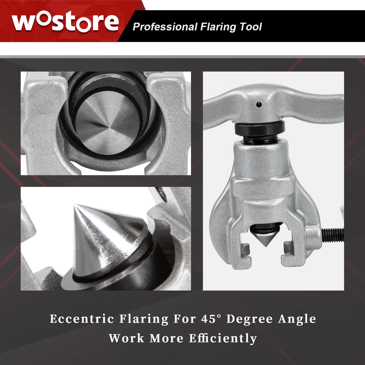 Wostore tube cutter close-up showing blade and adjustment for clean, square cuts