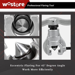 Wostore tube cutter close-up showing blade and adjustment for clean, square cuts