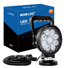 WOWLED front view showing bright flood lens and compact design for powerful illumination