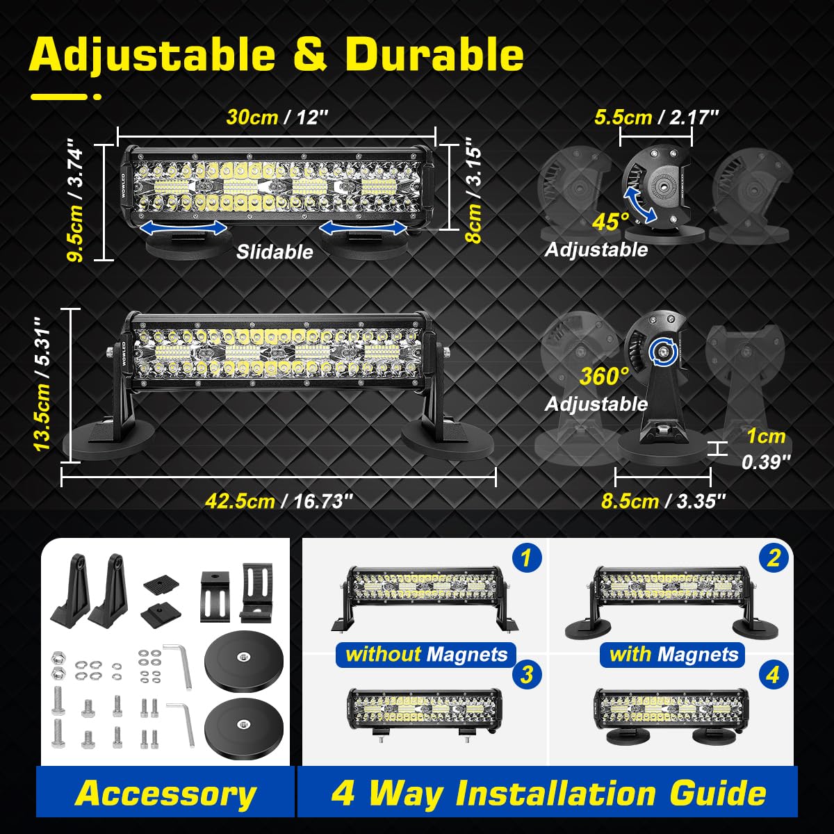 WOWLED side profile showing aluminum heat sink that improves LED lifespan