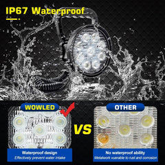 WOWLED side profile showing die-cast aluminum heat sink to extend LED lifespan