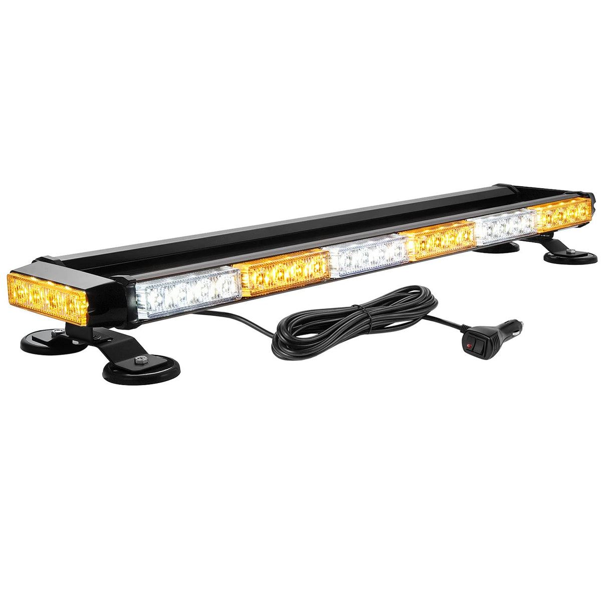 WOWTOU front profile light bar showing full amber and white array for increased road visibility