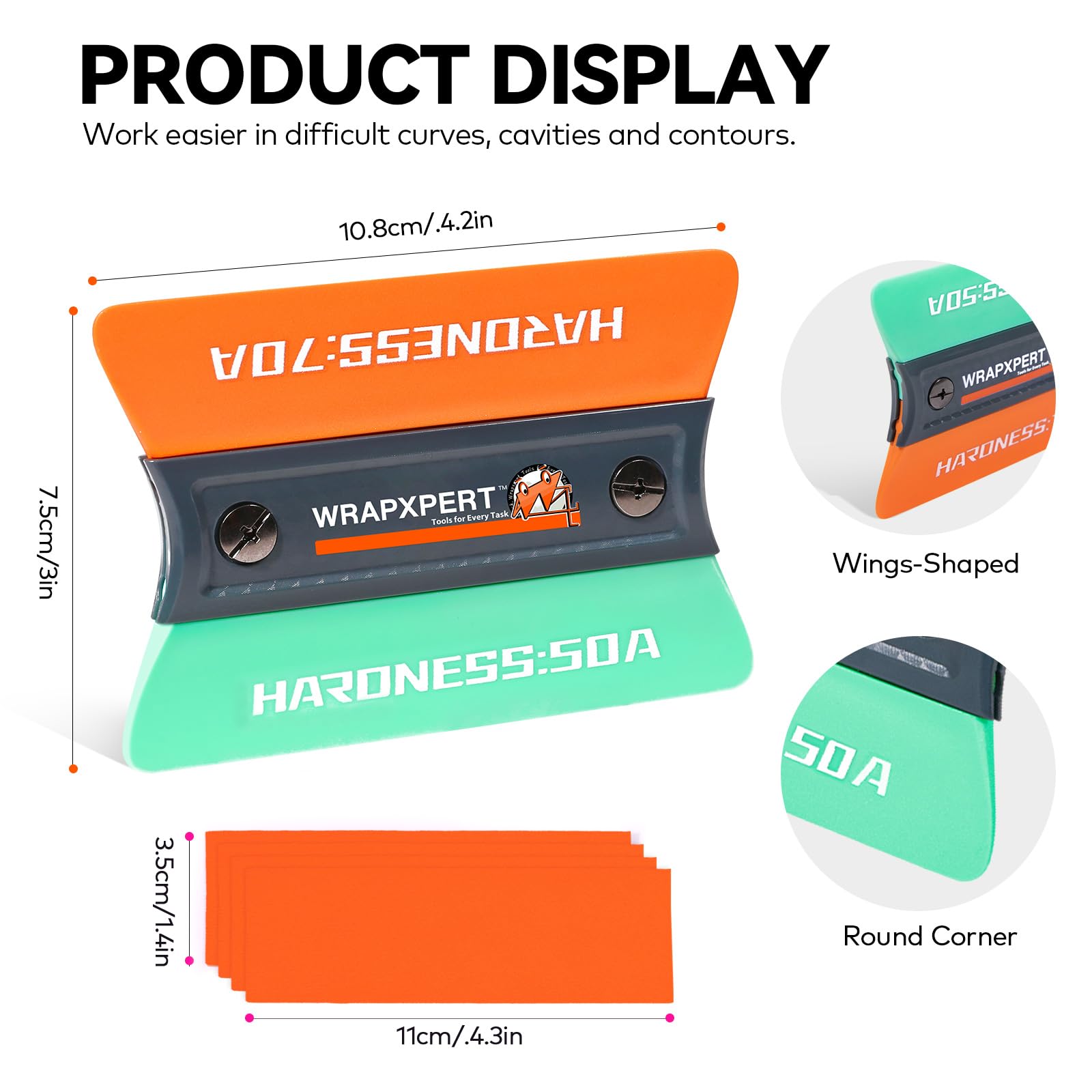 WRAPXPERT felt edge close-up protecting film while removing bubbles and preventing scratches
