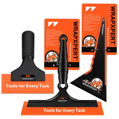 WRAPXPERT front packaging showing full 3-step squeegee kit for quick identification and benefit