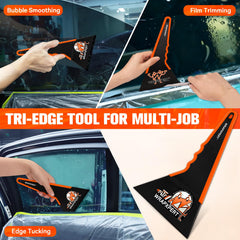 WRAPXPERT ultra-thin triangle squeegee detailing tight edges for precise, clean film seams