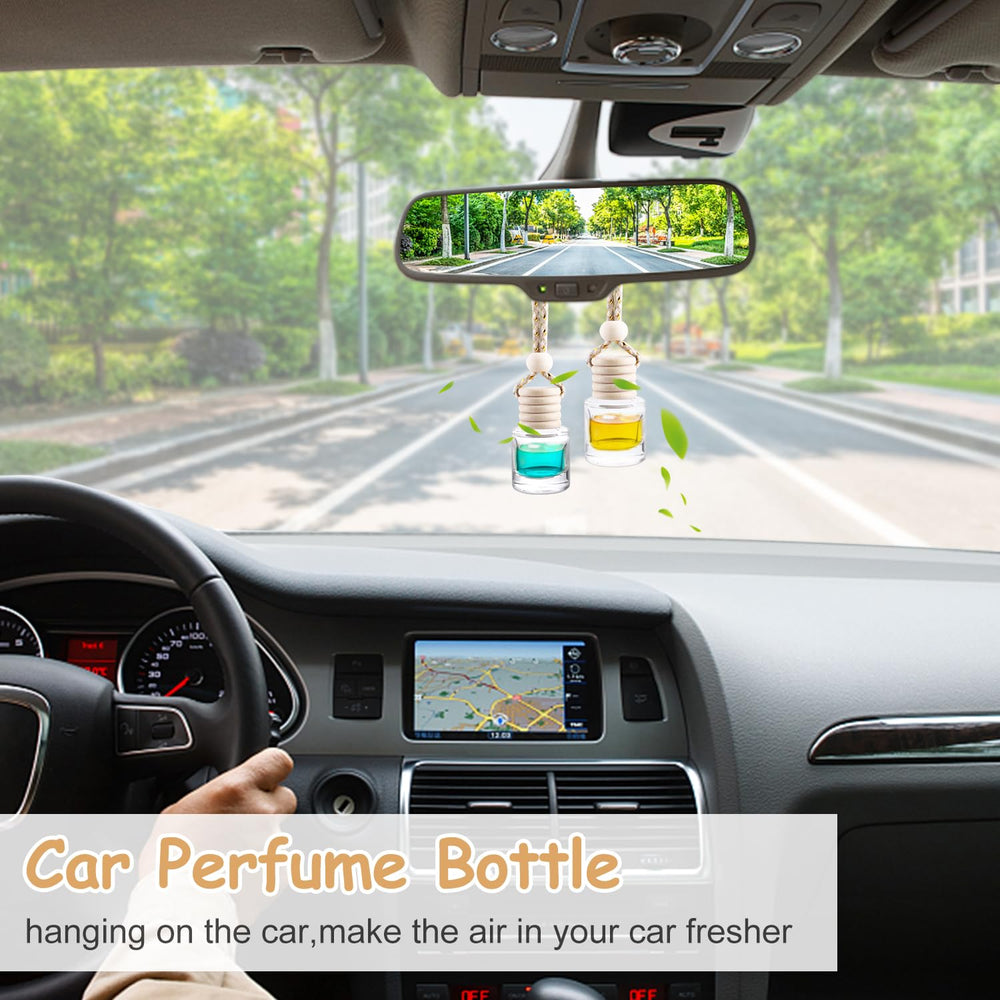 Wresty hanging diffuser in car showing subtle scent diffusion and neat interior look