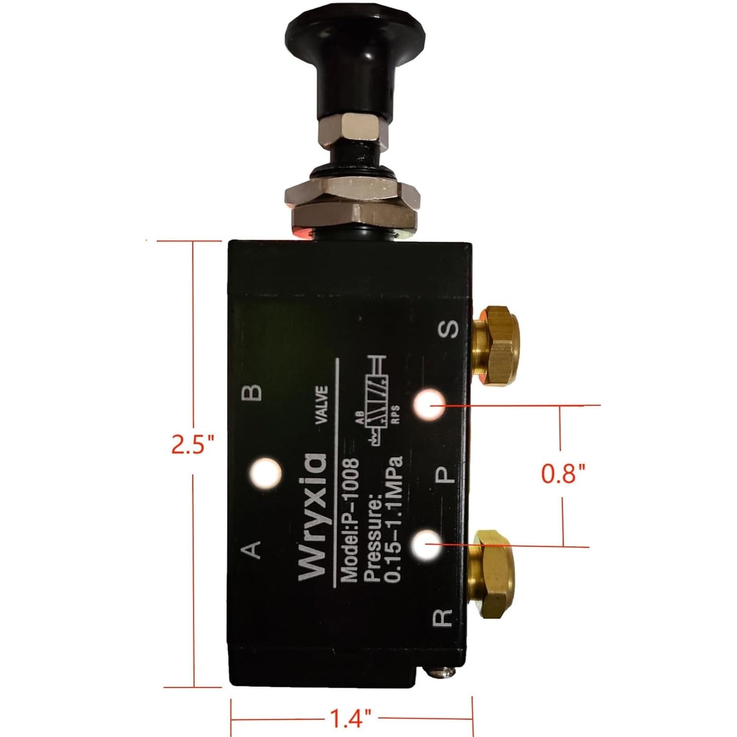 Wryxia valve next to ruler showing compact size for space-saving installs