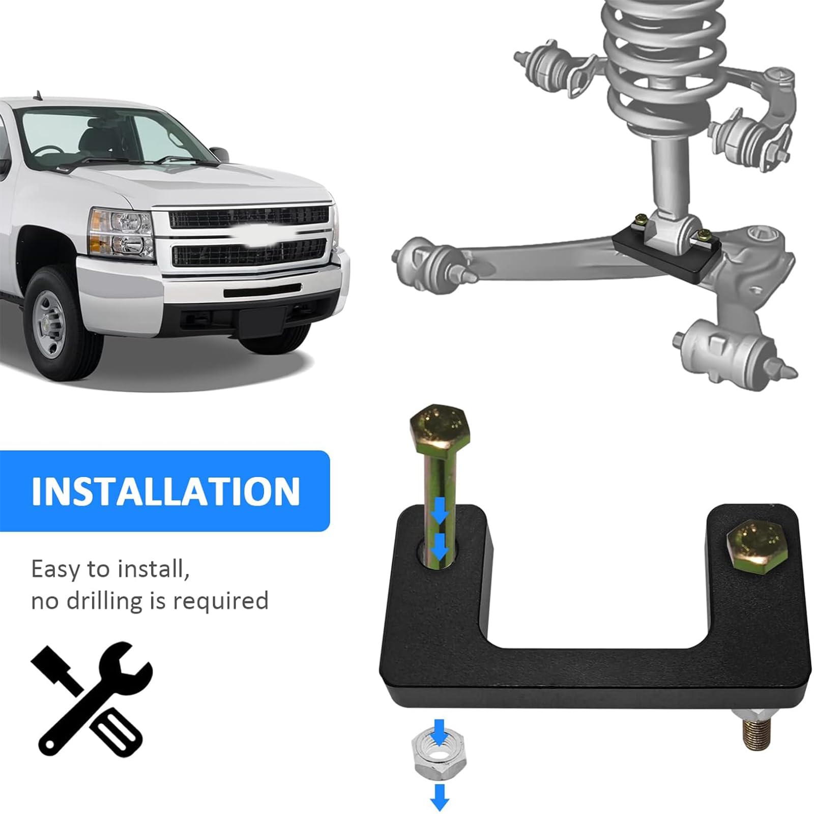 Wsays truck before and after profile showing leveled stance and aesthetic benefit